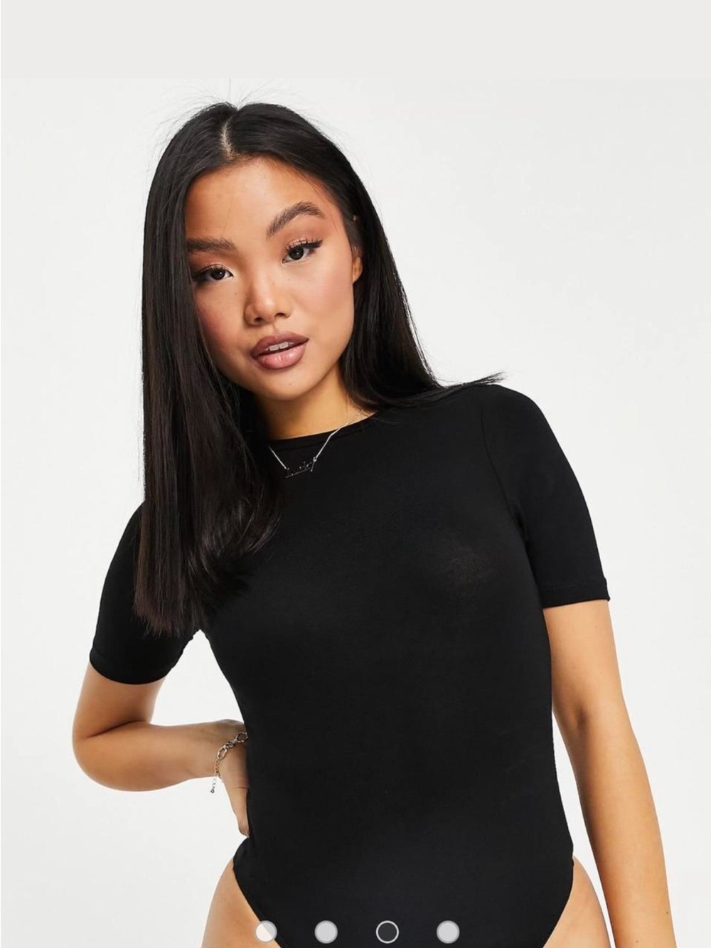 ASOS Black Short Sleeve Crew Neck Bodysuit